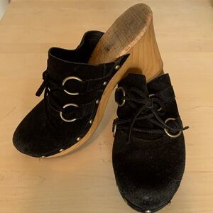 Korks High Heel Suede Clog